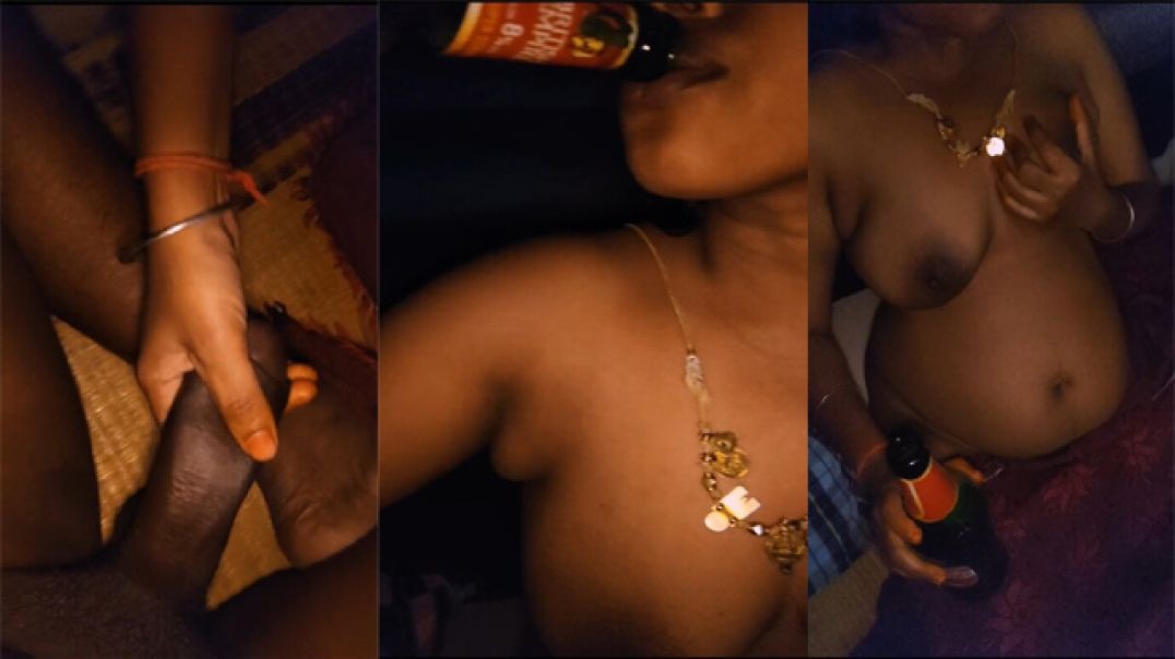 Beer Drunken Wife Tamil Horny Husband Playing with Dick