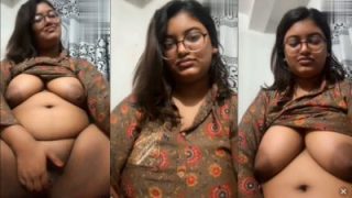 Desi Horny Chubby girl strips and shows boobs during a live sex call
